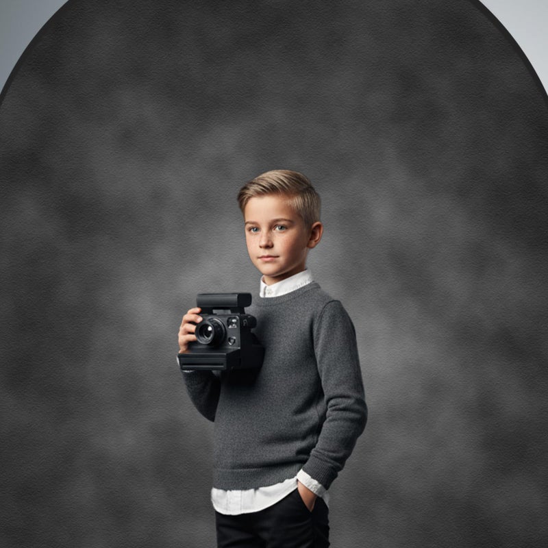 Kate Collapsible Backdrop Pop Up Backdrop Light Black&Blue Portable Background for Parties, Portrait, Video, Podcast, 5x6.5ft - Image 2